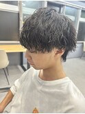 波巻きスパイラル波巻きウルフ波巻きパーマメンズパーマ【大和】