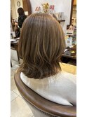 白髪ぼかしハイライト×ハニーベージュ