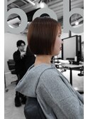 ストレート×パールベージュ×ミニボブ【田野剛大】