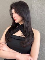 Moalana 名古屋 栄/髪質改善/縮毛矯正/レイヤー【モアラナ】 くびれレイヤー/オリーブベージュ/顔周り/シースルー/名駅