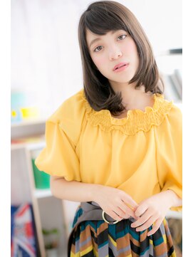 ミック ヘアアンドビューティー 大山店(miq Hair&Beauty) オーガニックカラー斜めバングxワンカールミディc1