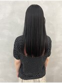 ワイドバング×ぱつっとロング