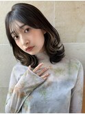 ミディアム/くびれレイヤー/レイヤーカット/顔周りカット/銀座