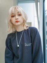 ギークス(GEEKS)&nbsp;【GEEKS渋谷】ホワイトブロンド/ウルフ/夏カラー/20代30代/小顔