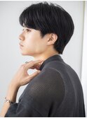 20代30代アッシュブラック斜めバング刈り上げマッシュd北浦和