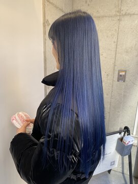 キャンバスアニュー 川崎(canvas anew.) ロング ネイビーカラー ブルーブラック/ブリーチ