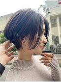 【似合わせ】小顔ショート/フェザーショート/くすみベージュ