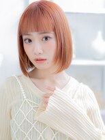 モッズヘア 越谷(mod's hair)&nbsp;アプリコットオレンジ小顔切りっぱなしボブTc1越谷10代20代30代