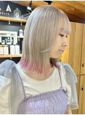 ホワイトグレージュ/ミニウルフ/チェリーブラウン/ダブルカラー