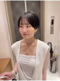 ショートボブ髪質改善黒髪縮毛矯正艶髪韓国仙台