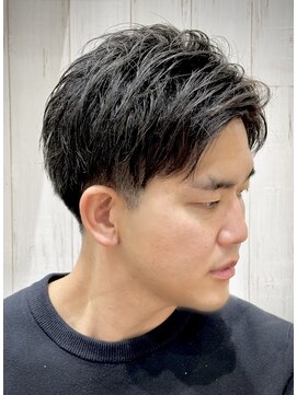 ヨシザワインク プレミアム 横浜 桜木町店(YOSHIZAWA Inc. PREMIUM) メンズナチュラルアップバングアンドツーブロック