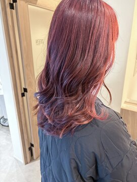 【髪質改善カラー　ベリーピンク】