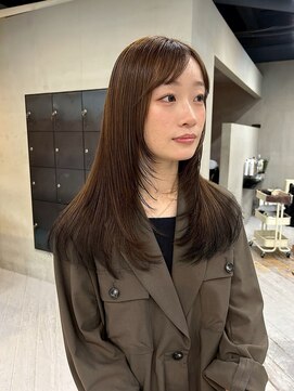 ヘアー アイス ルーチェ(HAIR ICI LUCE) 透明感チョコレートブラウン小顔レイヤーセミロング