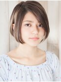 米倉涼子風髪型輪郭小顔エレガンス大人大門前下がりボブショート
