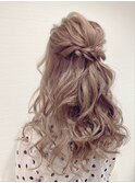 華やかハーフアップ