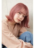 外ハネボブ×ペールピンクカラー 　エアリーミディ　町田