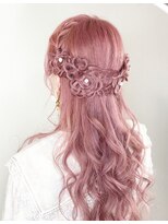 お花たくさんハーフアップ
