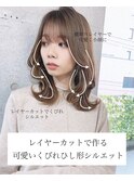 顔まわりレイヤー小顔シースルーバングくびれヘア【riko立野】