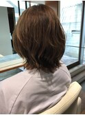 外ハネレイヤー×ストレートパーマ