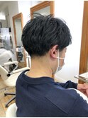 かき上げヘア　ニュアンスマッシュ　サイドパート　韓国マッシュ