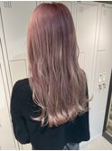 saraju ヒラノ ハイトーンピンクベージュ ロングレイヤー