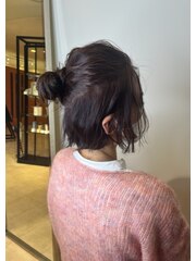 ２０代３０代４０代ヘアアレンジ外ハネ切りっぱなしボブワンレン