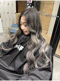 #バレイヤージュ#グレージュカラー#ボブウルフ#ココアベージュ