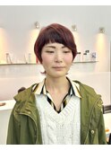 ウルフカット×暖色白髪ぼかしカラー