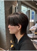 ロングウルフスパイラルパーマボブウルフアッシュブラック新宿