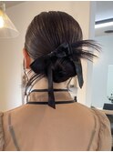 アレンジ　艶髪　髪質改善　ヘアセット　編みおろし　顔まわり