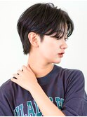 切りっぱなしショート・ボブ/絶壁解消/前髪なし/20代/30代/面長