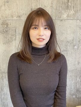 ハーフアンドハーフ(HALF and HALF) 顔周りレイヤー/ラベンダーベージュ/セミロング