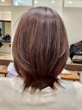 アイニ 河内小阪店(aini) 白髪ぼかしカラー白髪ぼかしハイライト大人ショート30、40、50代