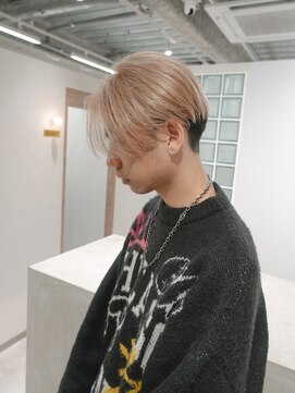 エン 栄店(enne) ココアベージュ×刈り上げセンターパート