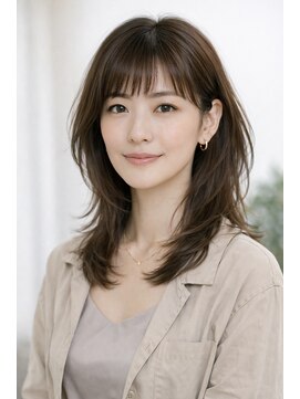 ビュートリアム265(BEAUTRIUM 265) ミディアムレイヤー ナチュラルハイライト ミルクティーブラウン