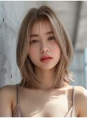 ボブミルクティーブロンドダークブルーワンホンレイヤー30代40代