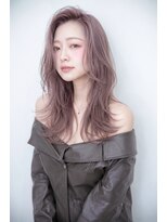 ボックスミコ(Box mico.)&nbsp;ロングウルフレイヤーの入った大人ラベンダーグレージュ