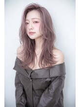 ボックスミコ(Box mico.)&nbsp;ロングウルフレイヤーの入った大人ラベンダーグレージュ