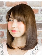 ワンレンストレート◆うる艶内巻きストレートで愛されヘア◆