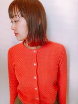 マッシュ チャヤマチ(MASHU chayamachi)&nbsp;切りっぱなしボブにゾーンカラーオレンジ