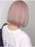 《ピンクホワイトベージュ》ハイトーンのブリーチカラー