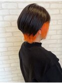 インナーカラー/派手髪/オレンジ/原色/