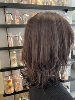 アヴァンスアンス 広島袋町店(AVANCE.ens)&nbsp;レイヤーカットと暗めブラウンバイオレット