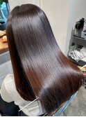 髪質改善縮毛矯正　アッシュブラウン