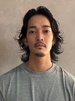 ガーデンヨコハマエスト(GARDEN YOKOHAMA est)&nbsp;アッシュブラック　ミディアム　ウェーブ　スパイラルパーマ