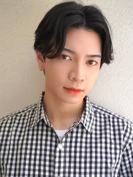 ブゾン(buZon) 【buZon ブゾン】センターパートダークアッシュニュアンスパーマ