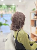 質感と量感にこだわった外はねボブ×透明感ラベンダーアッシュ