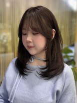 ブロウ ネックス ザ サロン 表参道(VLOW nex the salon)&nbsp;ミディアムレイヤー　ショコラグレージュ　韓国ヘア