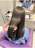 京都美容室 髪質改善 レイヤーカット ブリーチなし 透明感カラー