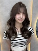 アプリコットオレンジくびれヘアハイライトカラー熊本